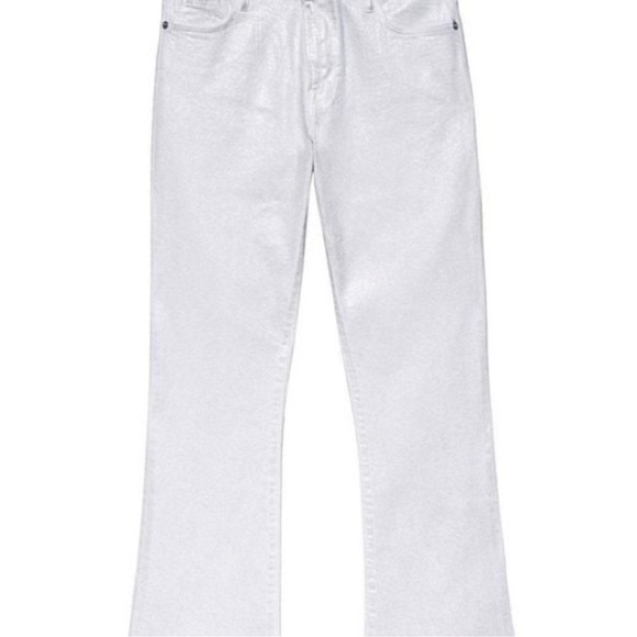 Frame Le Crop Metallic Stretch Mini Boot-Cut Crop Jeans - Picture 2 of 15